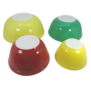 Vintage Pyrex Set of 4 Nesting Mixing Bowls Primary Colors‎  Kitchenware